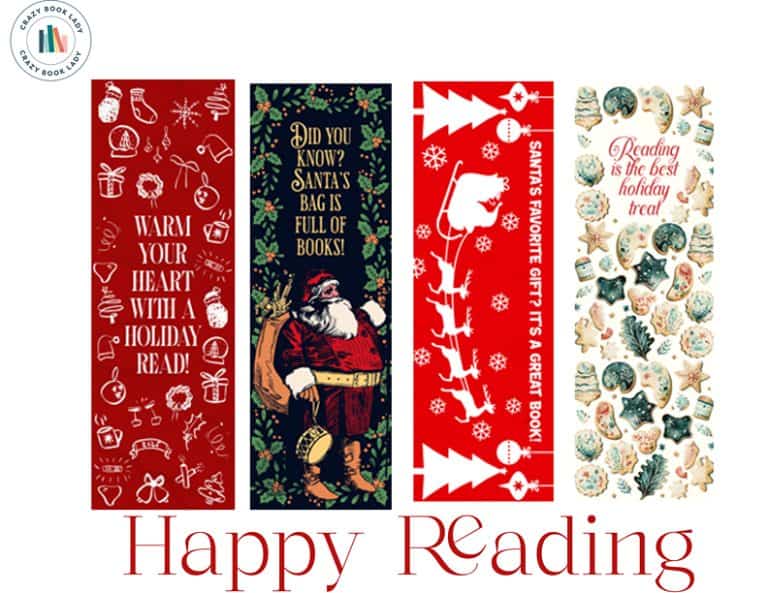 a picture of 4 christmas printable bookmarks