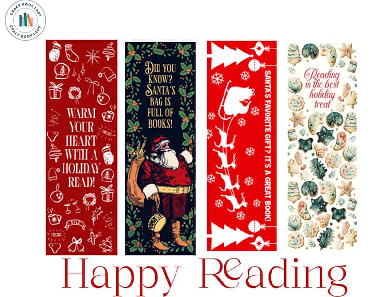 a picture of 4 christmas printable bookmarks