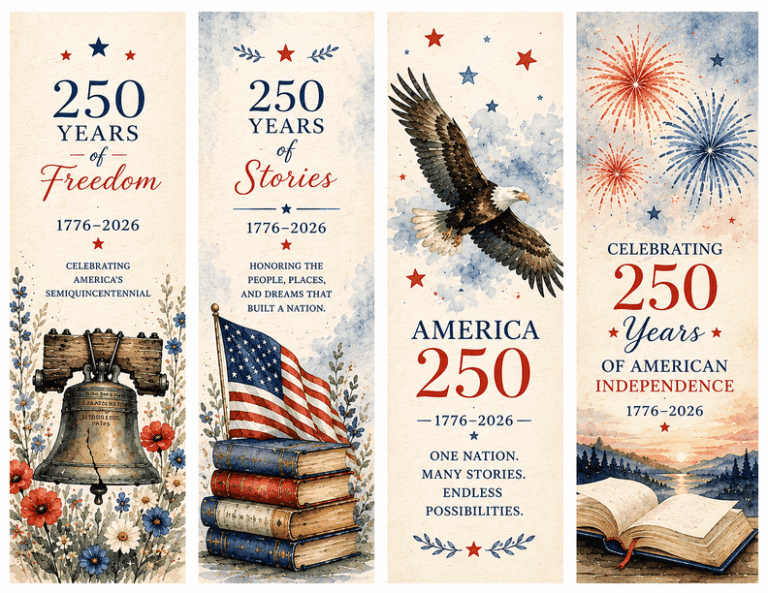 Patriotic Bookmarks for America’s 250th